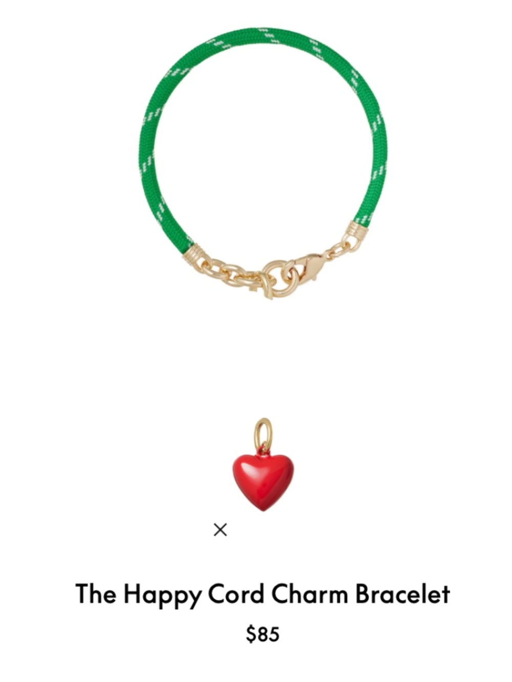 Roxanne Assoulin The Happy Cord Charm Bracelet Green/Red
